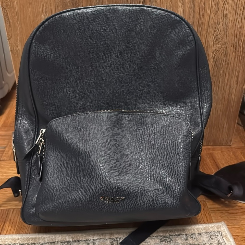 Coach navy blue leathered backpacks - laptop bag